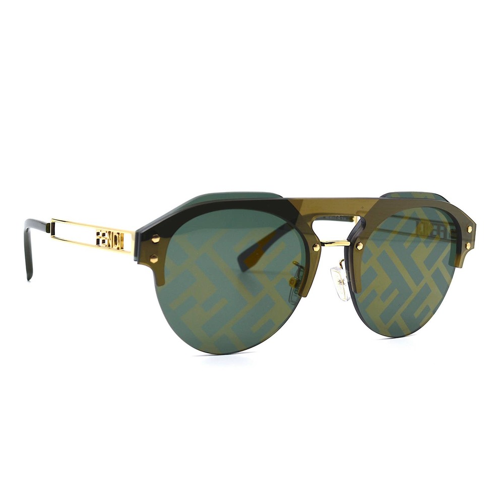 FENDI FE40027U BROWN GREEN MIRROR FF LOGO AUTHENTIC SUNGLASSES - Picture 2 of 10